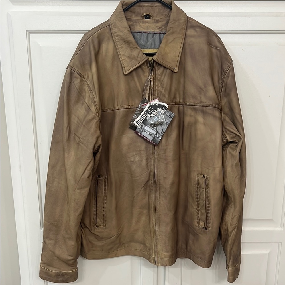 STS Men's ranch wear Brown Leather Jacket concealed carry